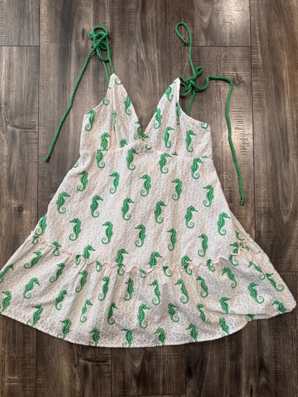 Anthropologie Maeve Plunge Seahorse Print A-Line Mini Dress XS